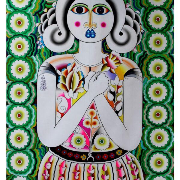 Figurative Art,Kattakuri Ravi ,Indian Art,Acrylic on Canvas,67''x53''