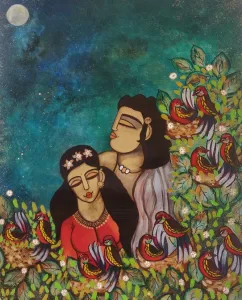 Nandini Verma,Eternal Love,Acrylic on Canvas,2023