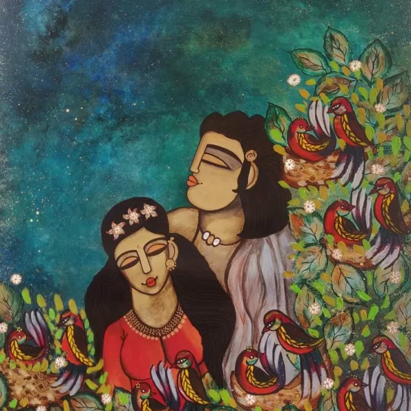 Nandini Verma,Eternal Love,Acrylic on Canvas,2023