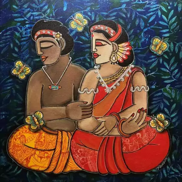 Nandini Verma,Eternal Love III,Acrylic on Canvas,2023