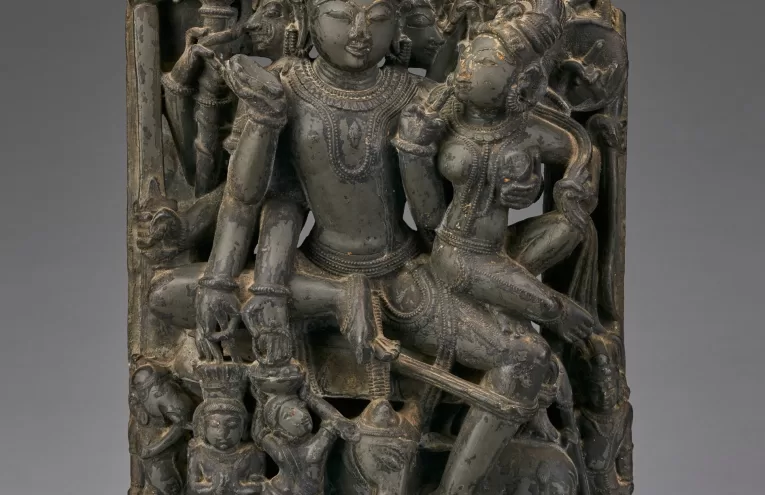 Uma-Maheshvara, India, limestone, 11th -12th century, H: 18 ¾ in, W: 11 7/8 in, D: 4 3/4 in, Gift of the Harold P. and Jane F. Ullman Collection, 1976.154.
